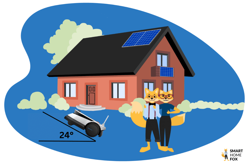 Die maximale Steigung für den ECOVACS Goat G1-800 Mähroboter beträgt 45% oder 24°.